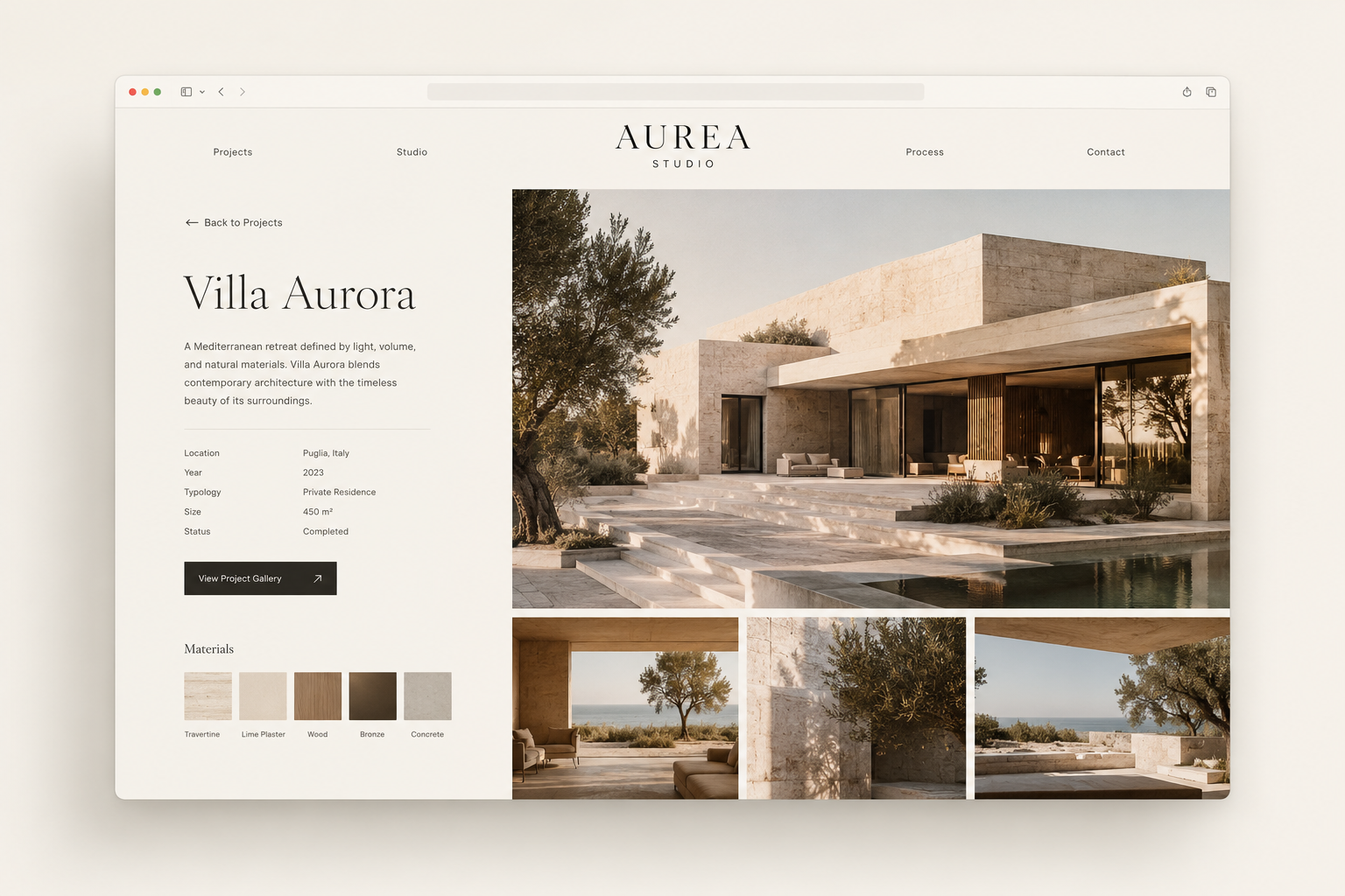 Architecture Website — Main project page