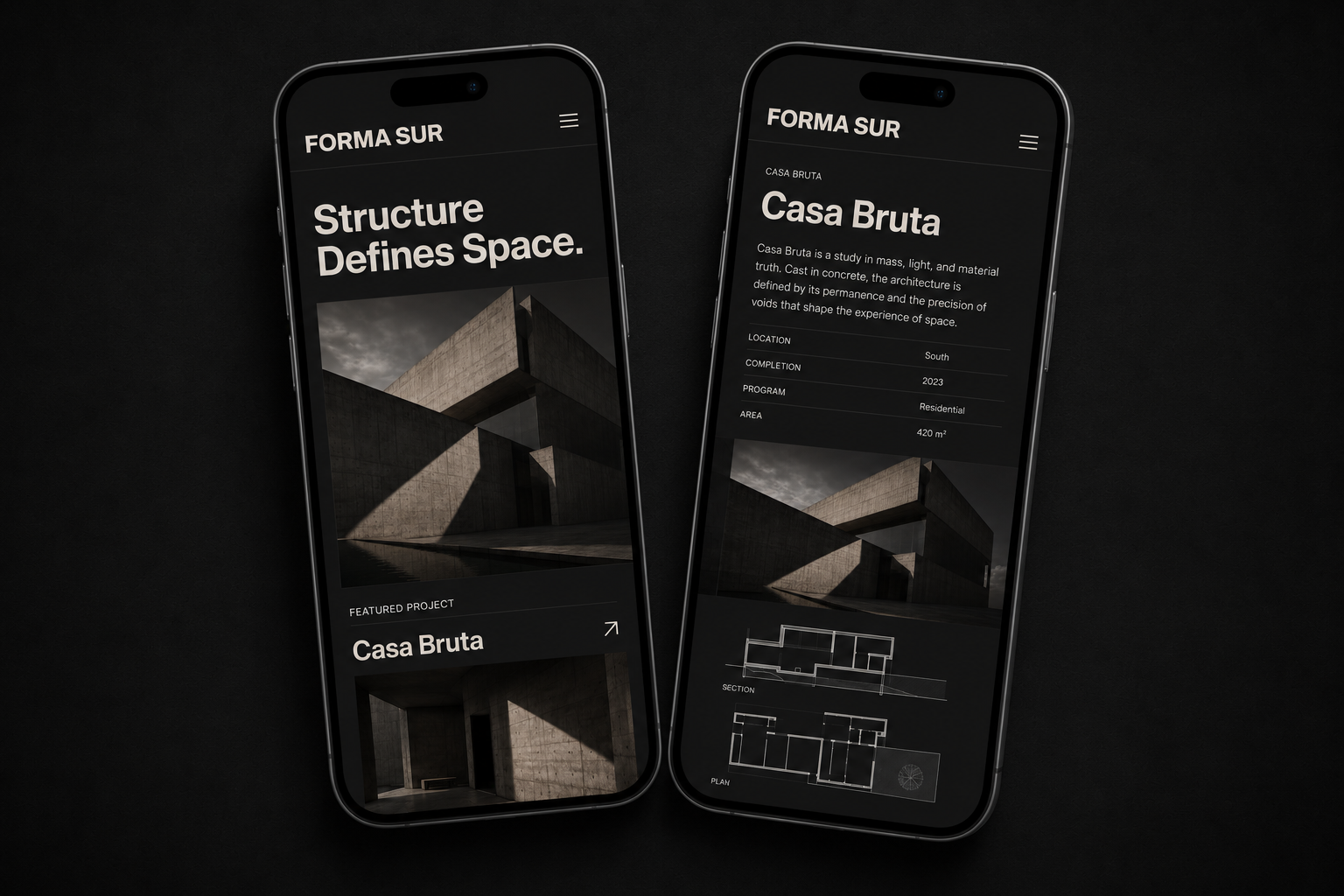 Architecture Website — Mobile architecture experience