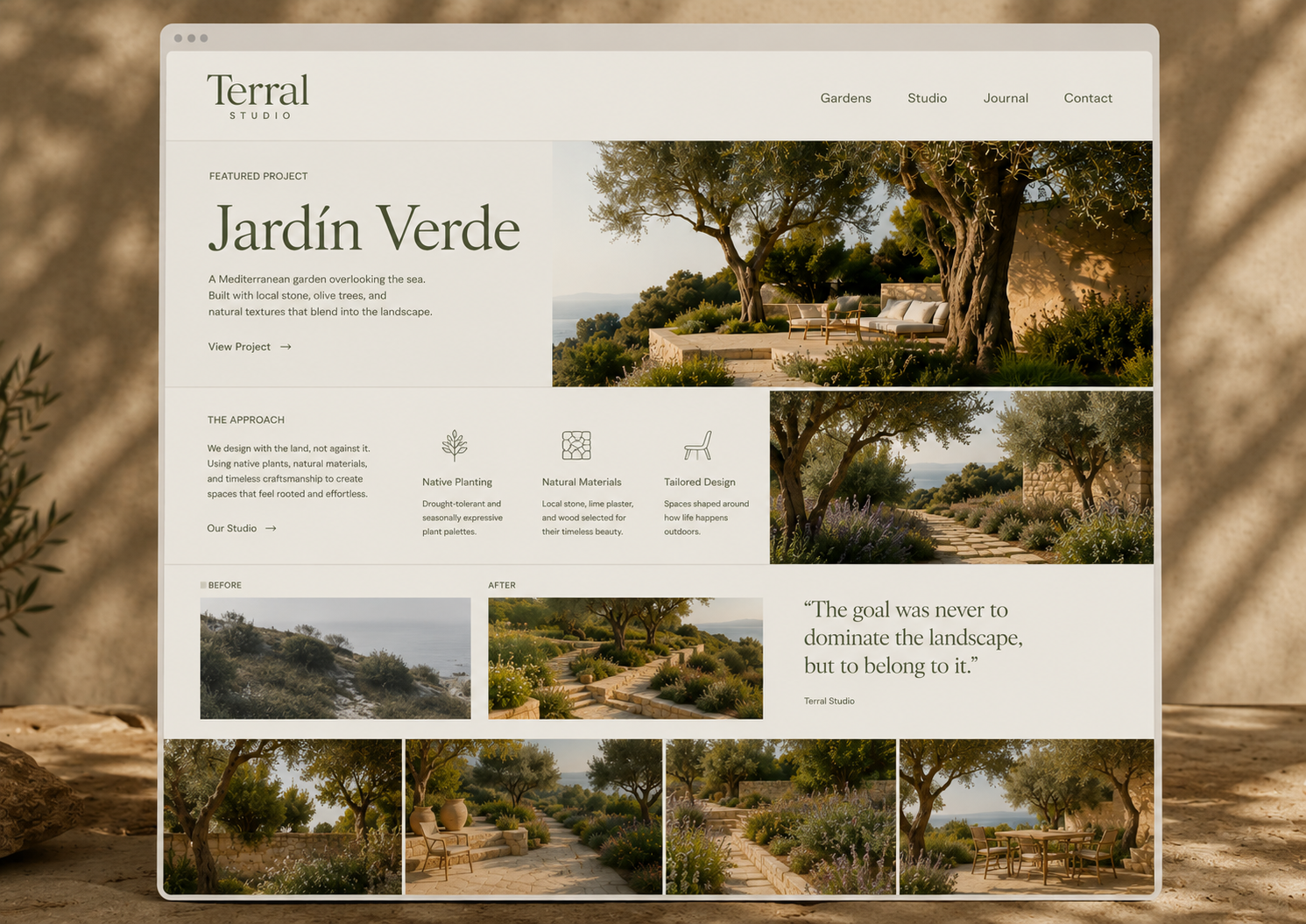 Landscape Website — Outdoor project story